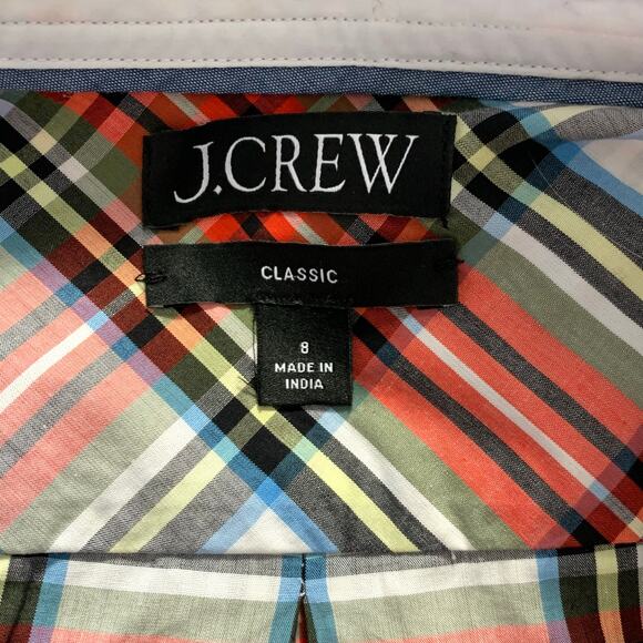 J. Crew Classic Fit Poplin Button Down in Snowy Tartan Plaid Size 8 - Picture 8 of 9